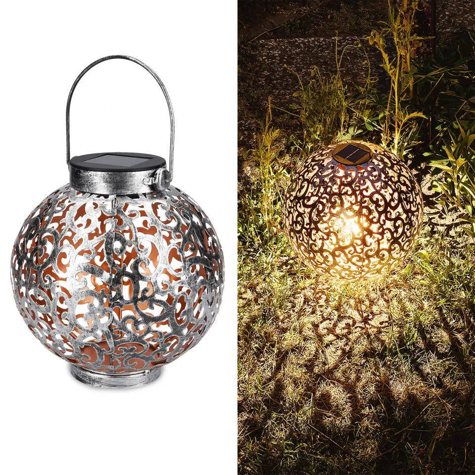 navaris-lighting-led-solarlaterne-metall-16-cm-silber image 1