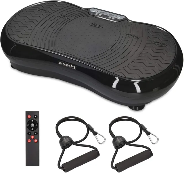 navaris-vibrationsplatte-r-ttelplatte-fitness-mit-b-ndern-200w image 1