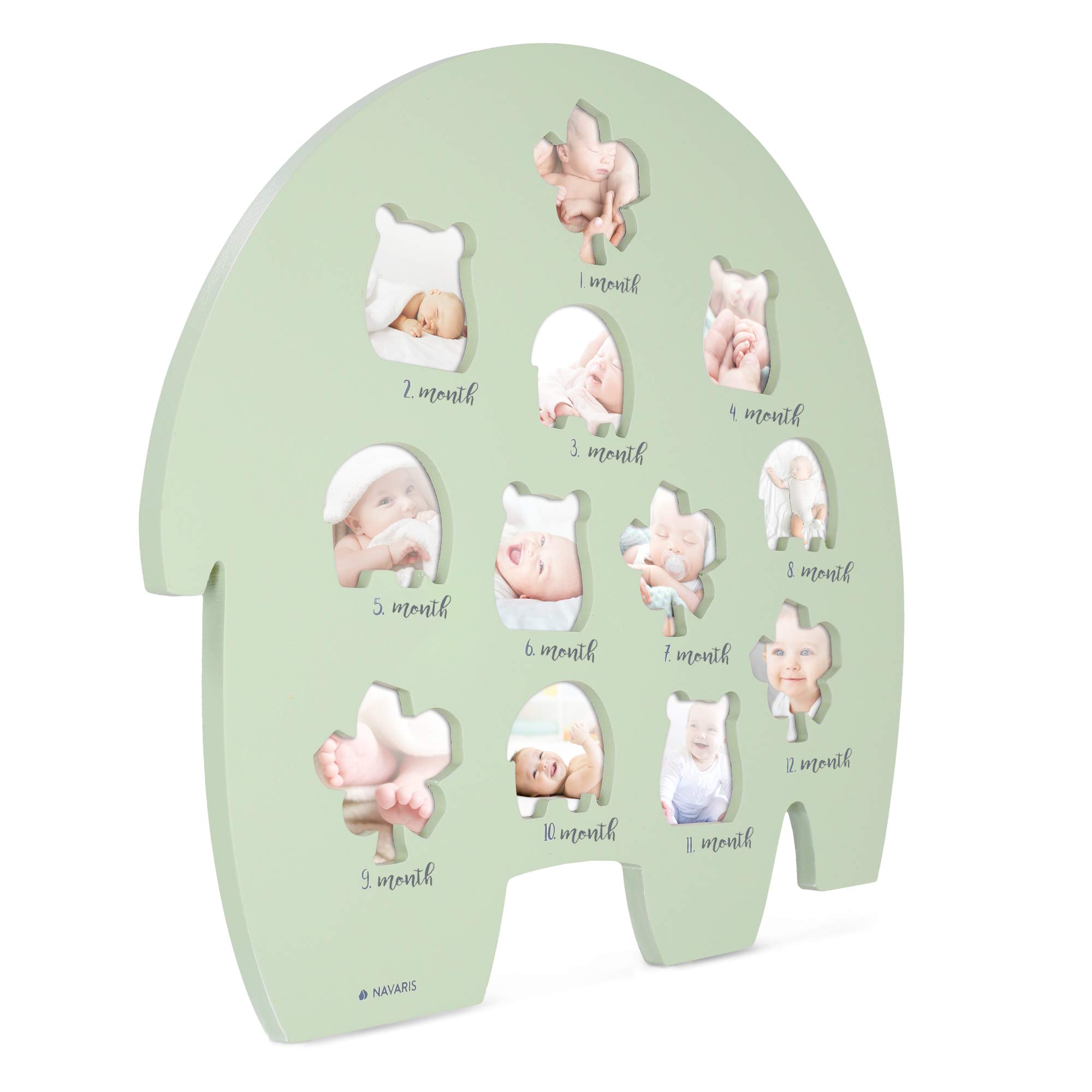 navaris-bilderrahmen-baby-12-monate-elefant-holzfaser-39-5x35-cm image 5