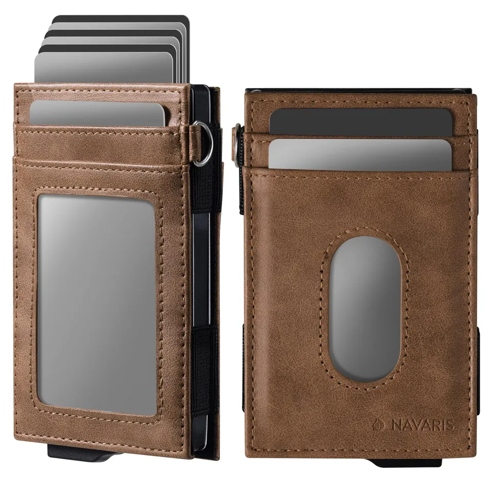 navaris-beauty-pop-up-geldb-rse-kartenetui-braun-rfid image 1