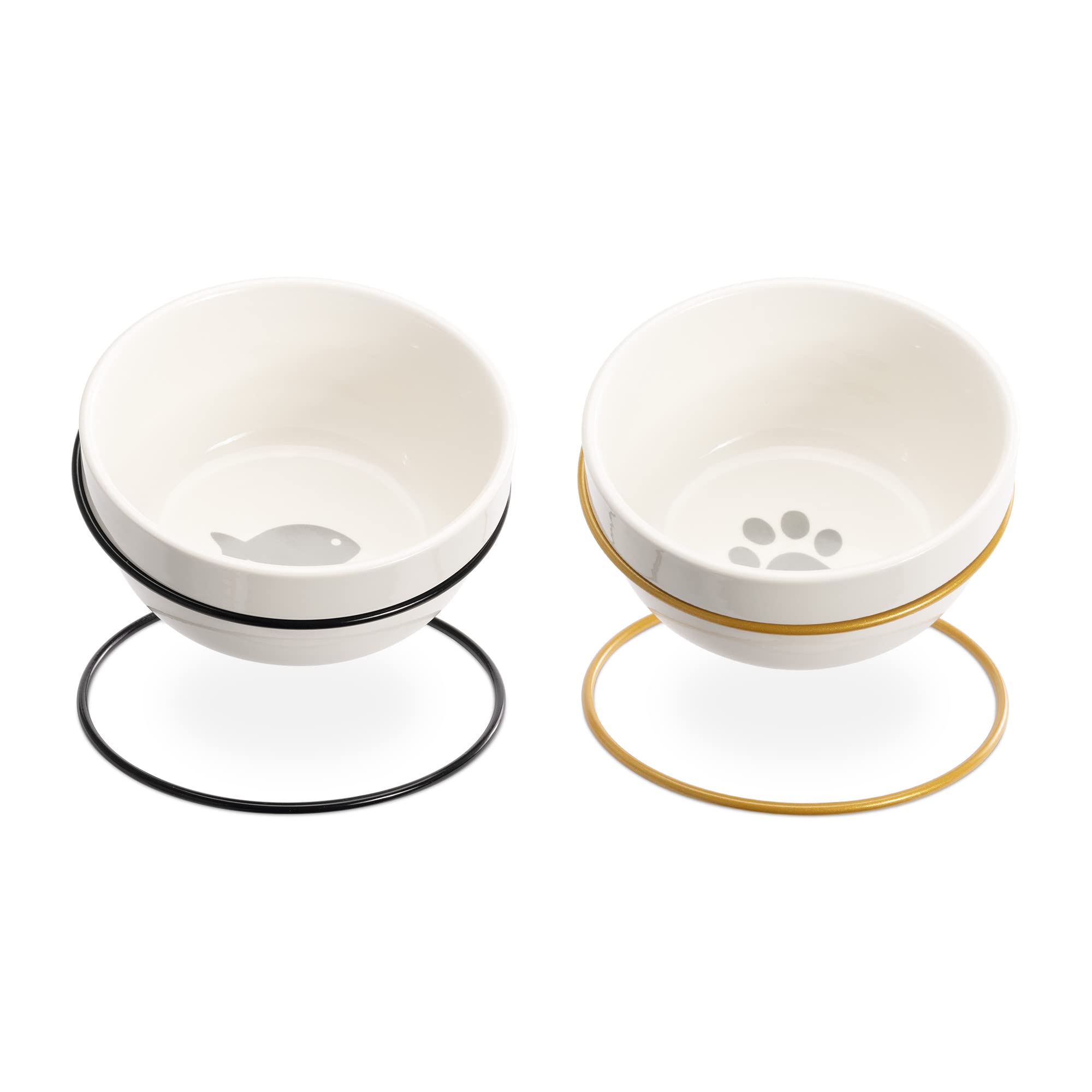 navaris-animals-fressnapf-keramik-2x-erh-ht-mit-st-nder-gold-schwarz image 7