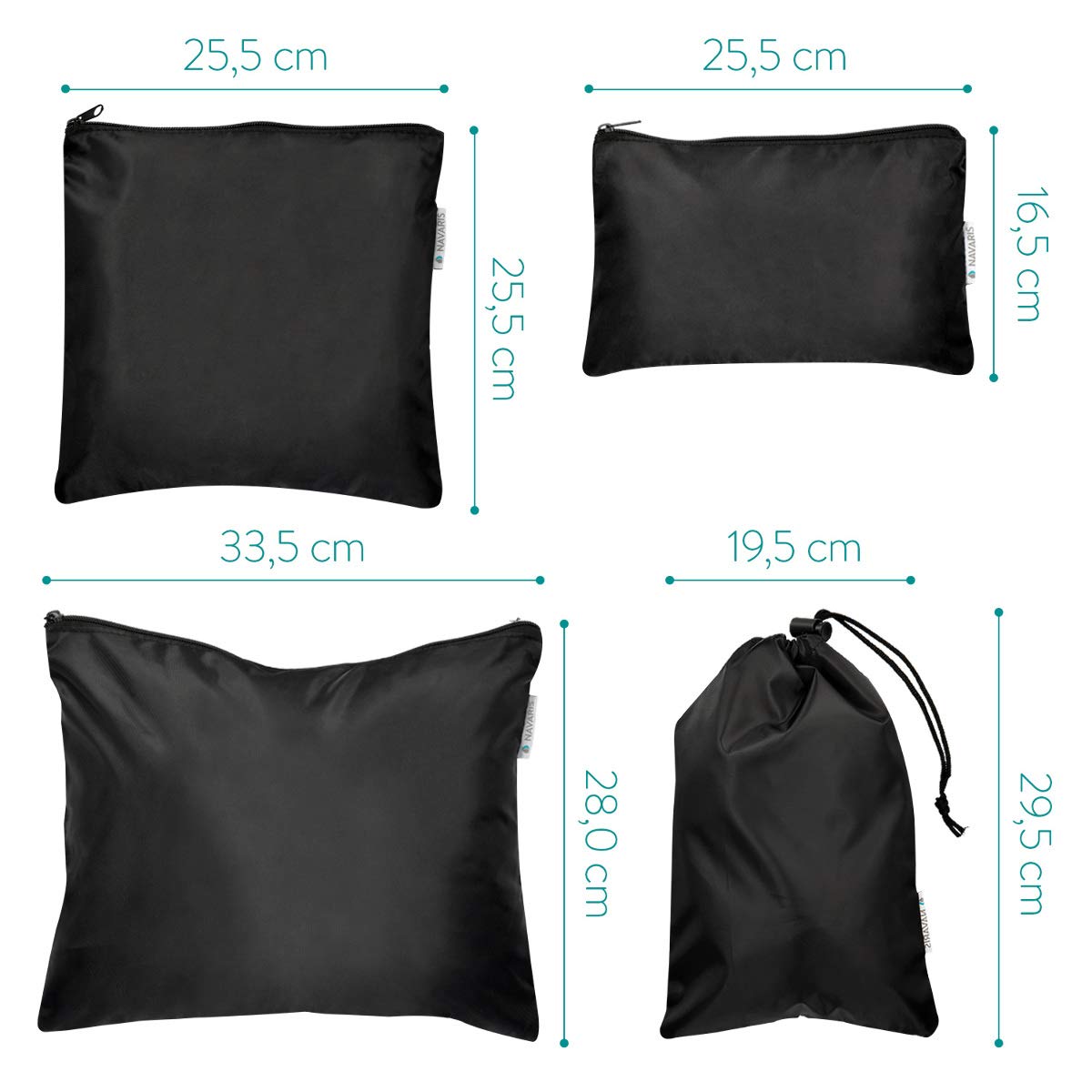 navaris-koffer-packtaschen-set-9-teilig-schwarz-pink image 6