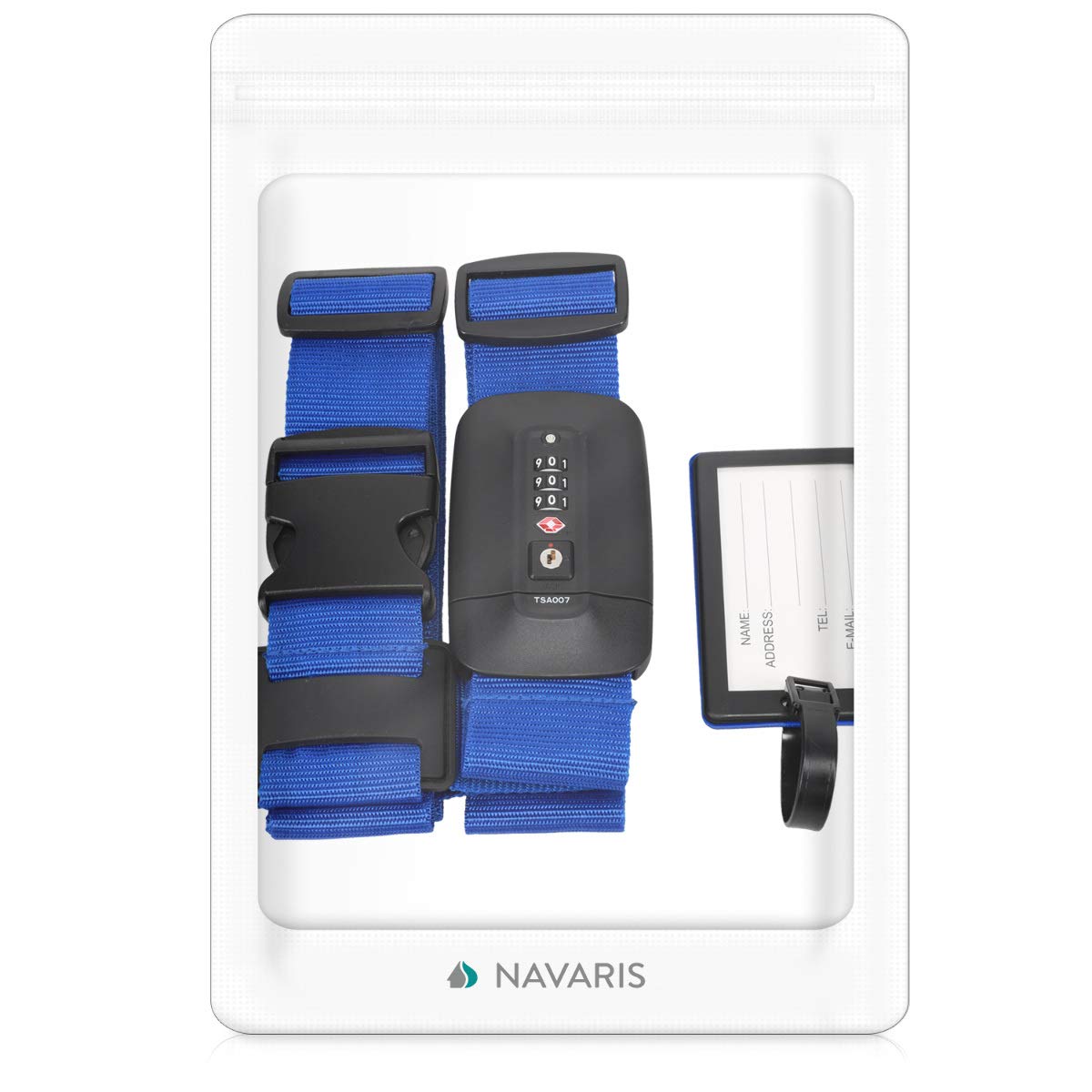 navaris-kreuzkoffergurt-tsa-zahlenschloss-schwarz-reiseset image 7