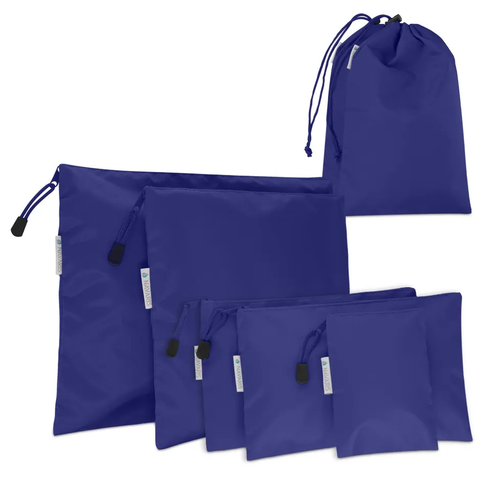 navaris-travel-koffer-packbeutel-set-7-teilig-packtaschen-dunkelblau image 1