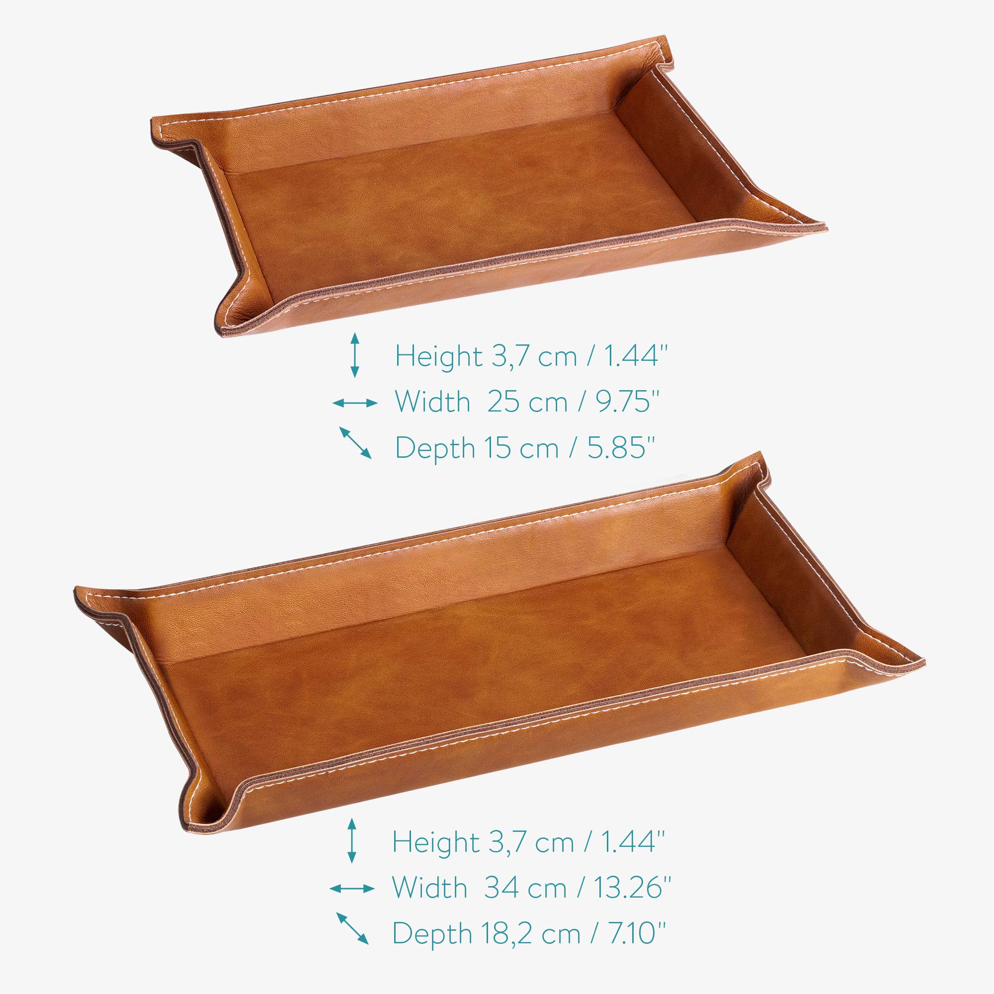 navaris-beauty-tablett-lederschale-2er-set-kunstleder-ablage image 6