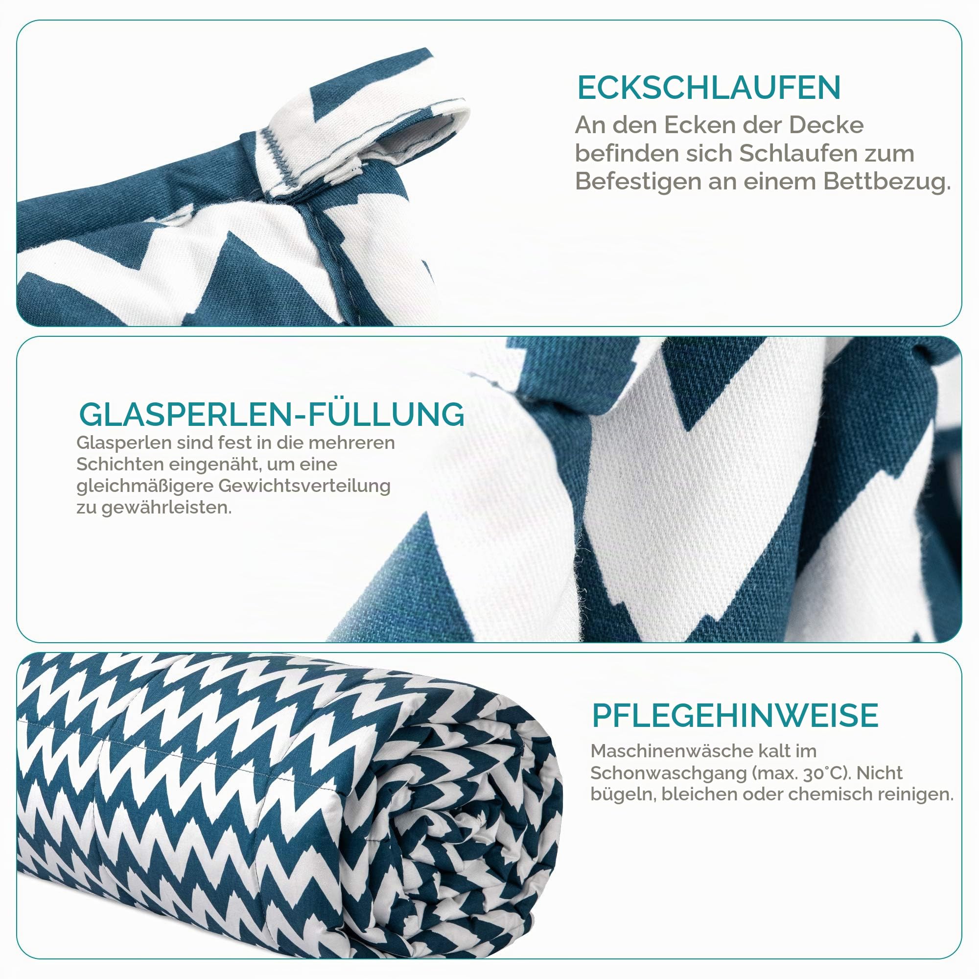 navaris-living-gewichtsdecke-135x200-8-8-kg-zickzack-baumwolle image 6