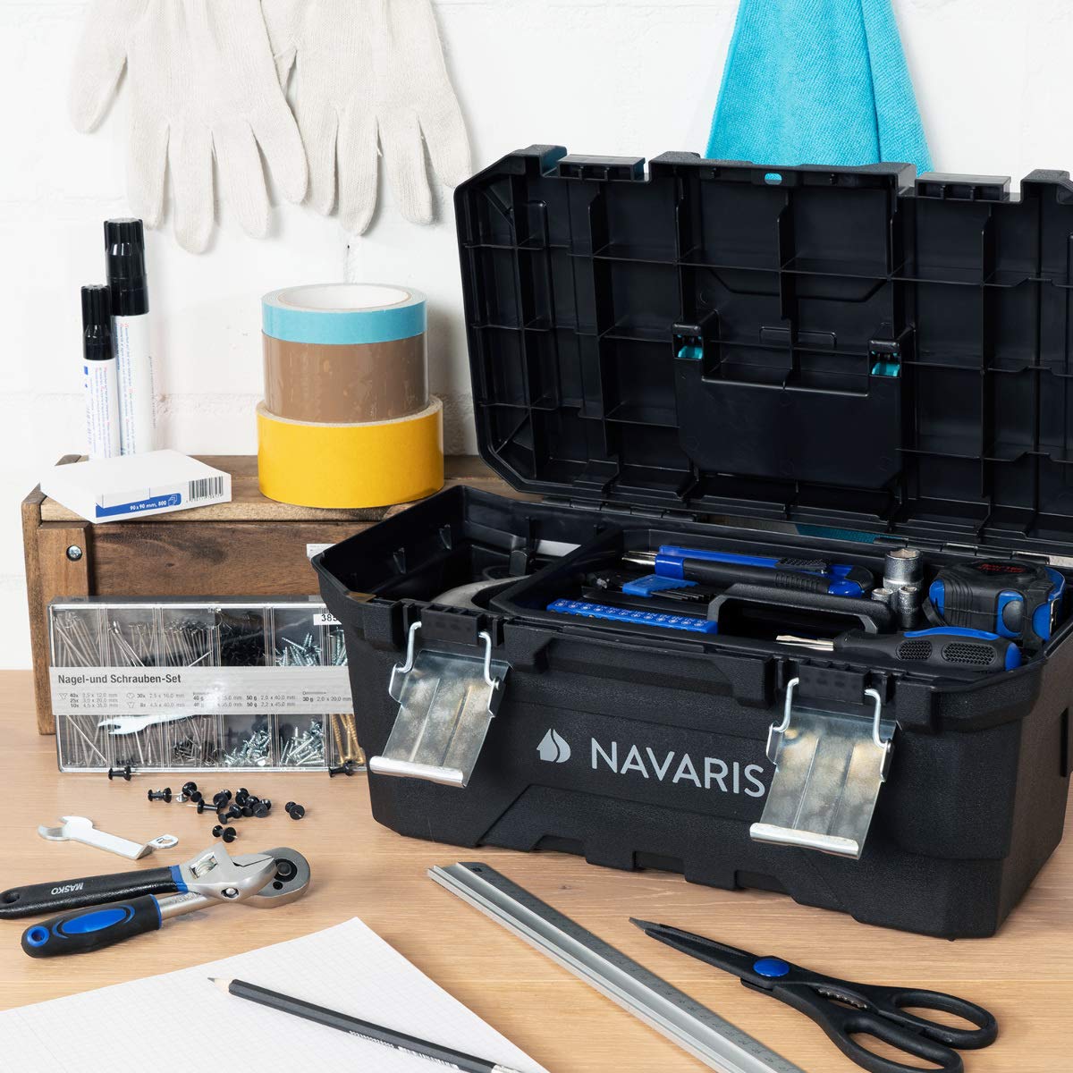 navaris-travel-werkzeugkasten-16-leer-15l-40-6cm-kunststoff image 2