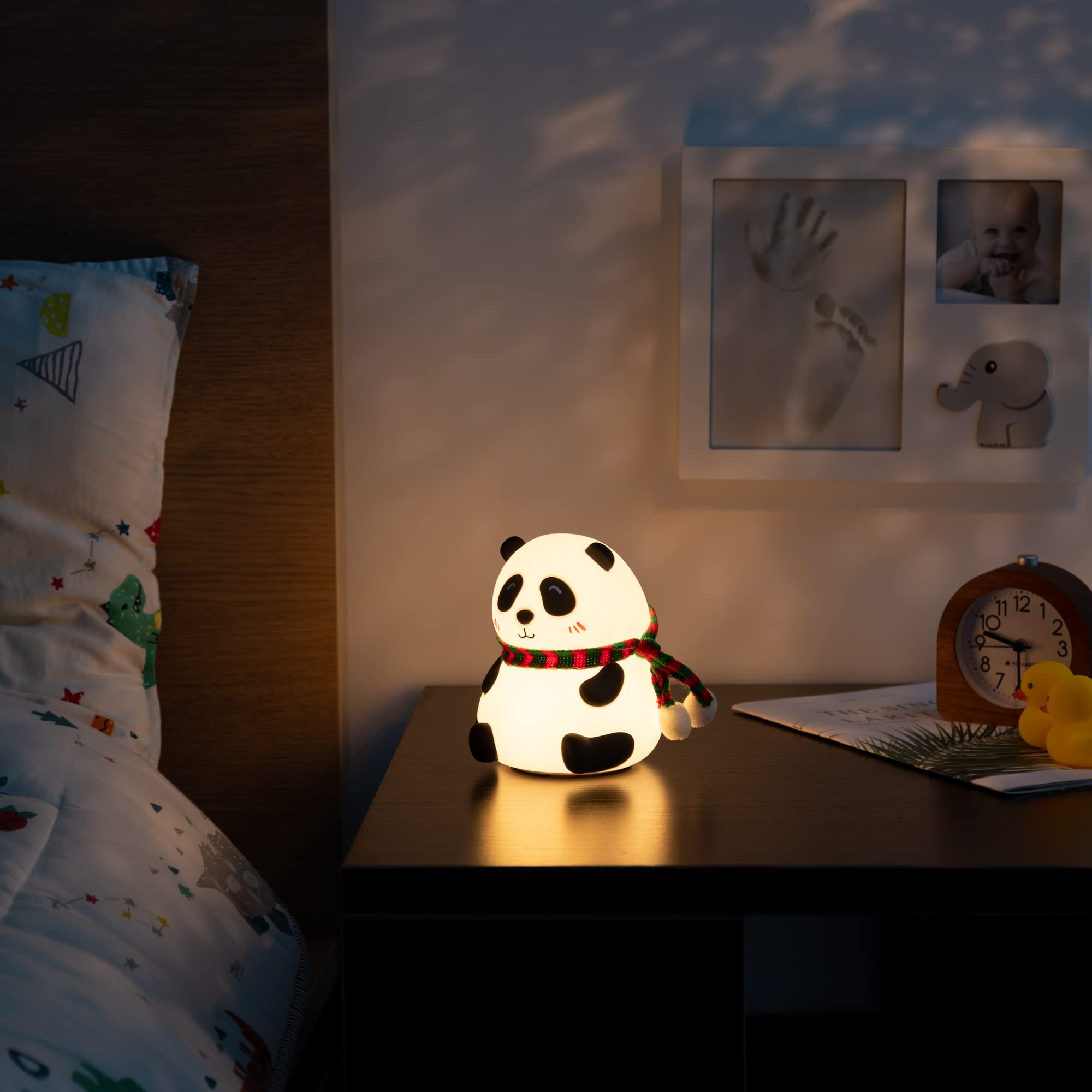navaris-led-nachtlicht-panda-rgb-silikon-mit-usb-aufladbar image 2