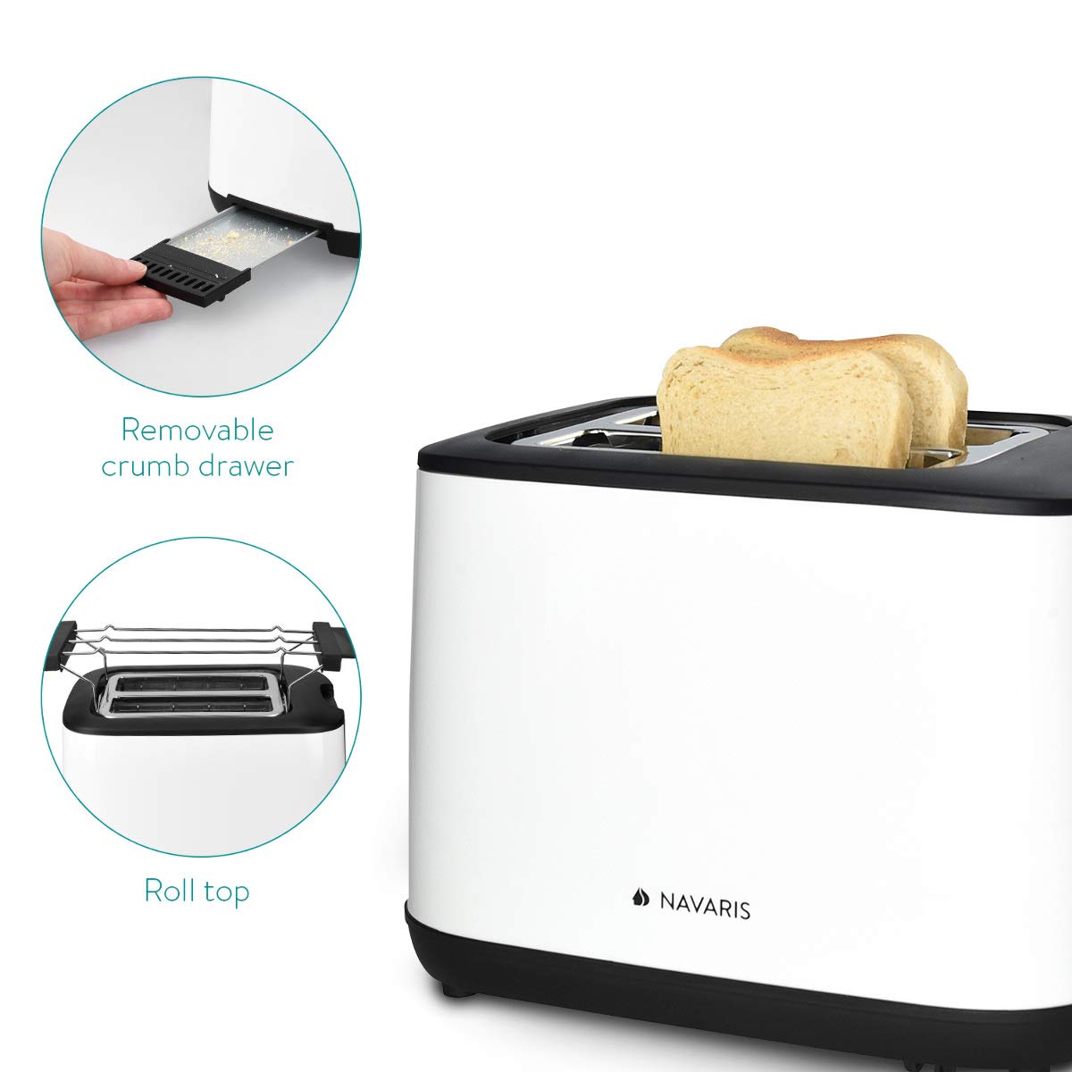 navaris-kitchen-doppelschlitz-toaster-wei-1000w-2-schlitze image 3