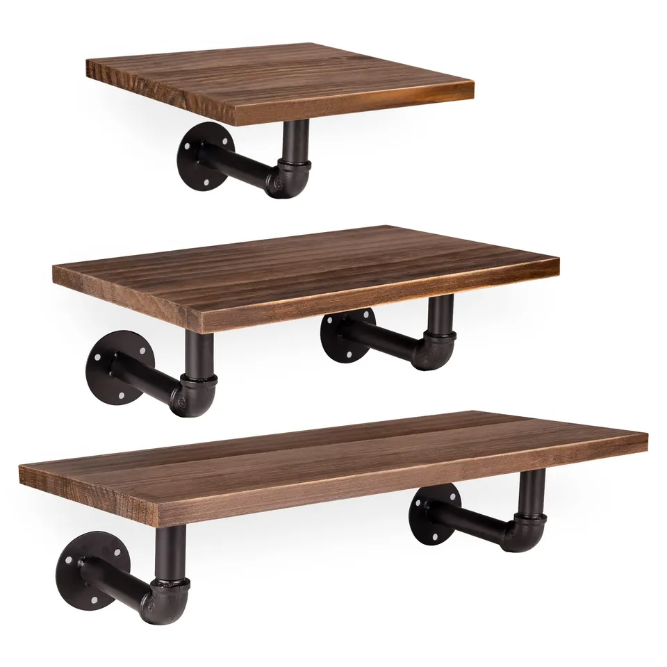 navaris-wandregal-holz-metall-3er-set-schweberegal-kiefer image 1