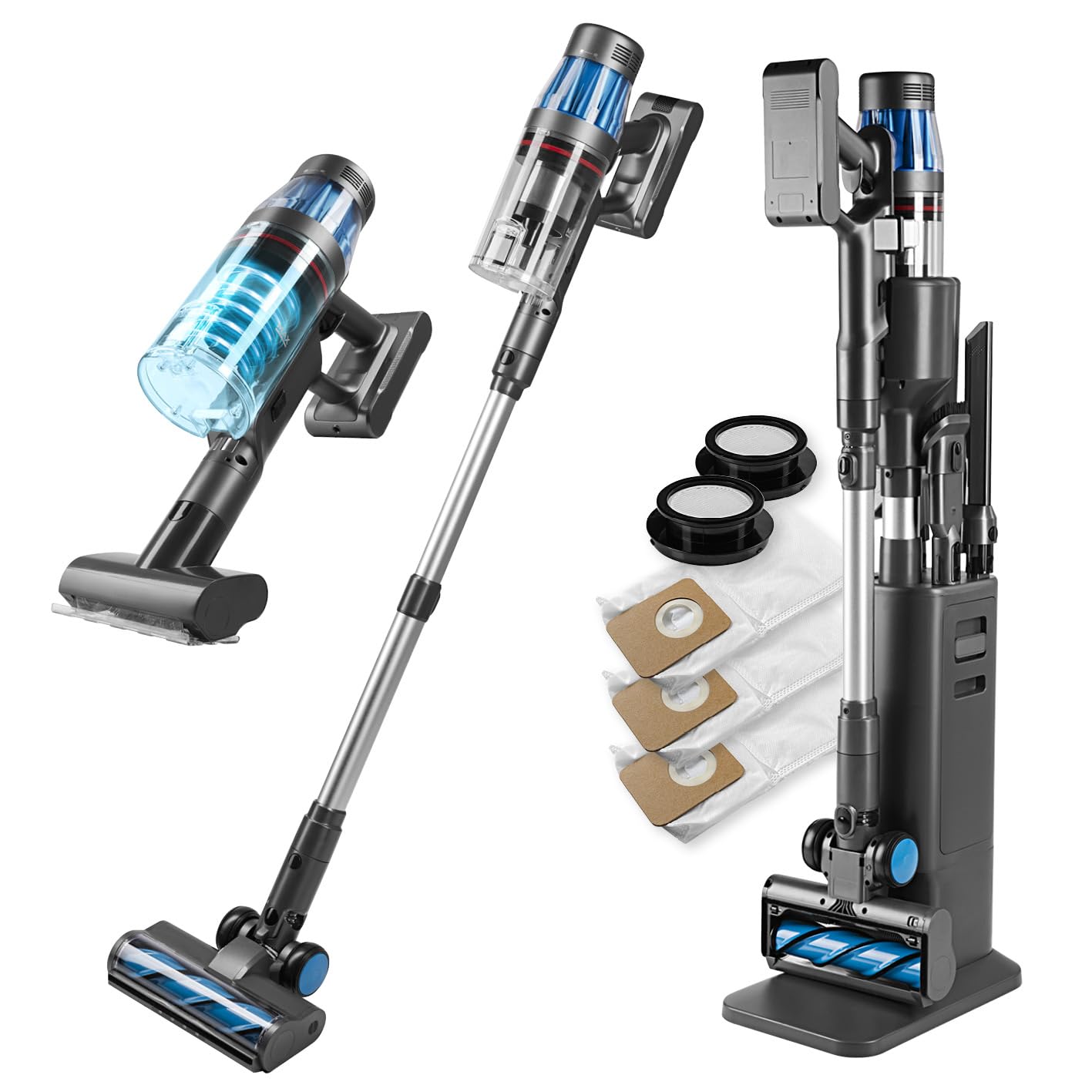 cleanmaxx-aerotec-500-akkusauger-mit-absaugstation-hepa image 1