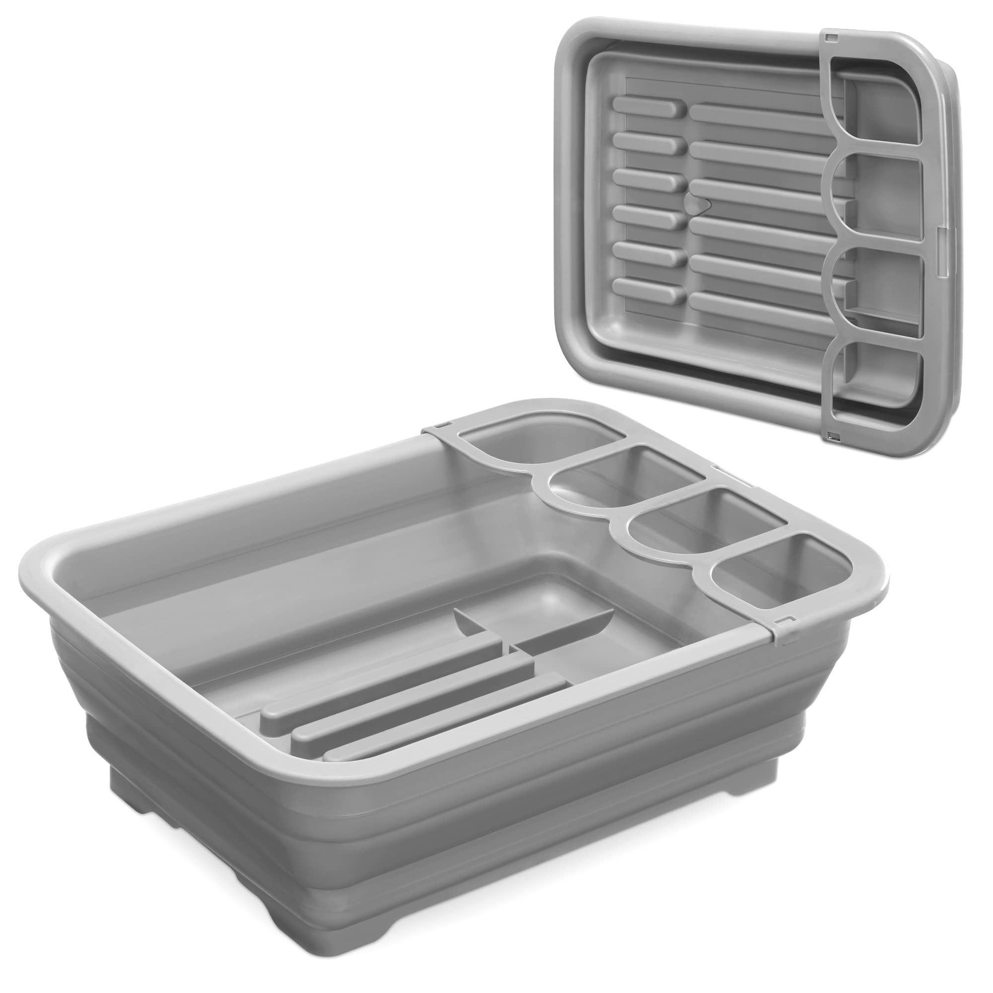 navaris-kitchen-geschirrkorb-abtropfgestell-faltbar-mit-abfluss image 5