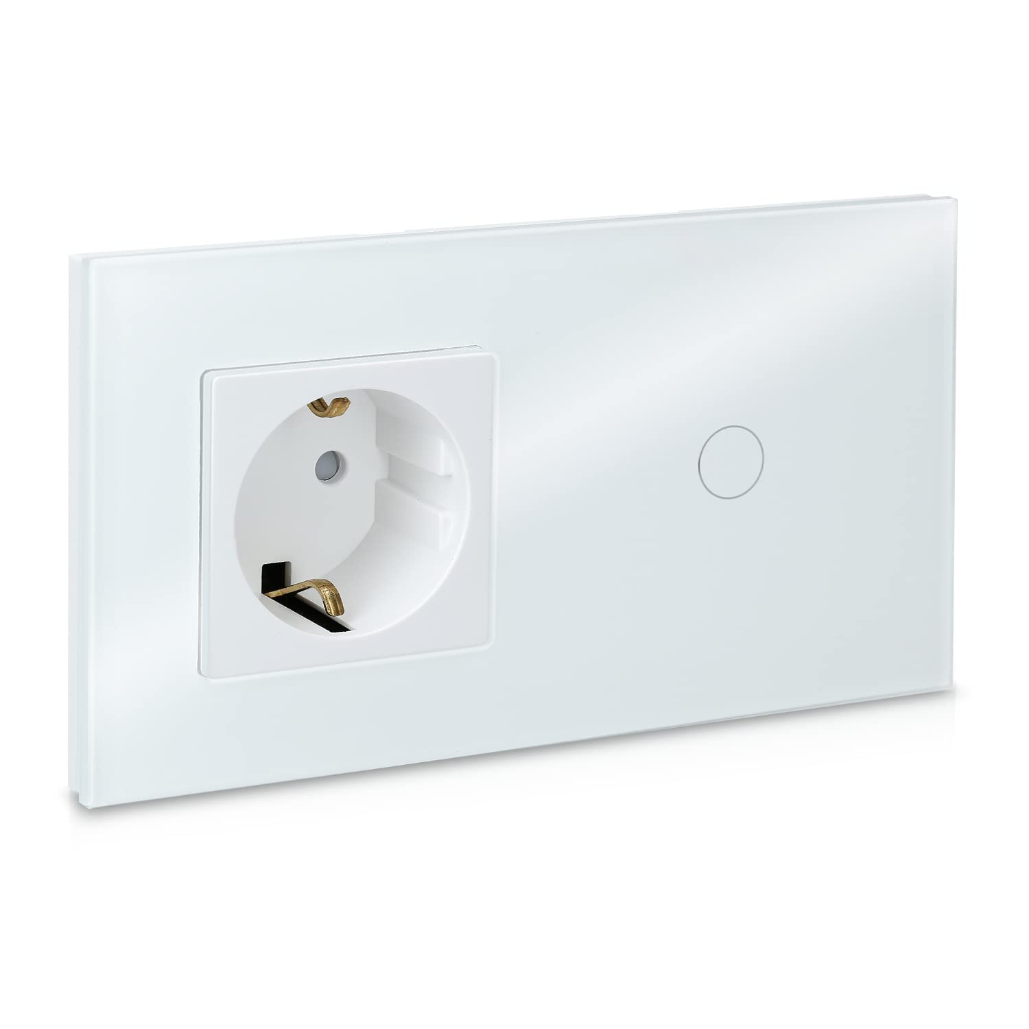 navaris-lighting-touch-lichtschalter-glas-mit-steckdose-wei image 1