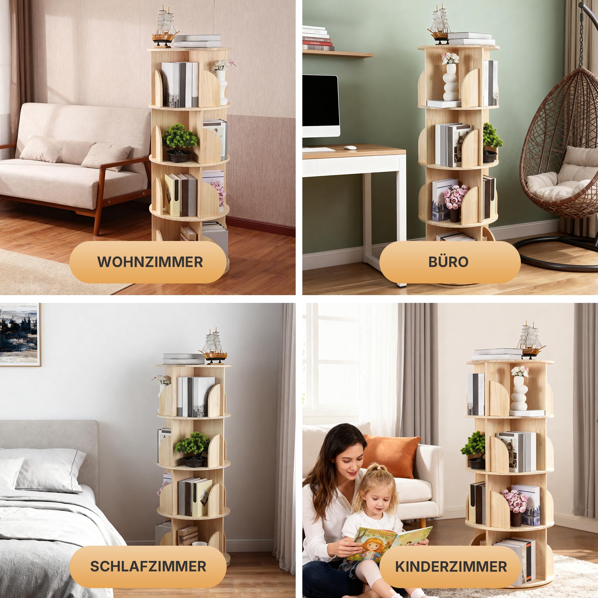 allyson-b-cherregal-drehbar-4-etagen-kinder-b-cherregal-rund-360 image 7