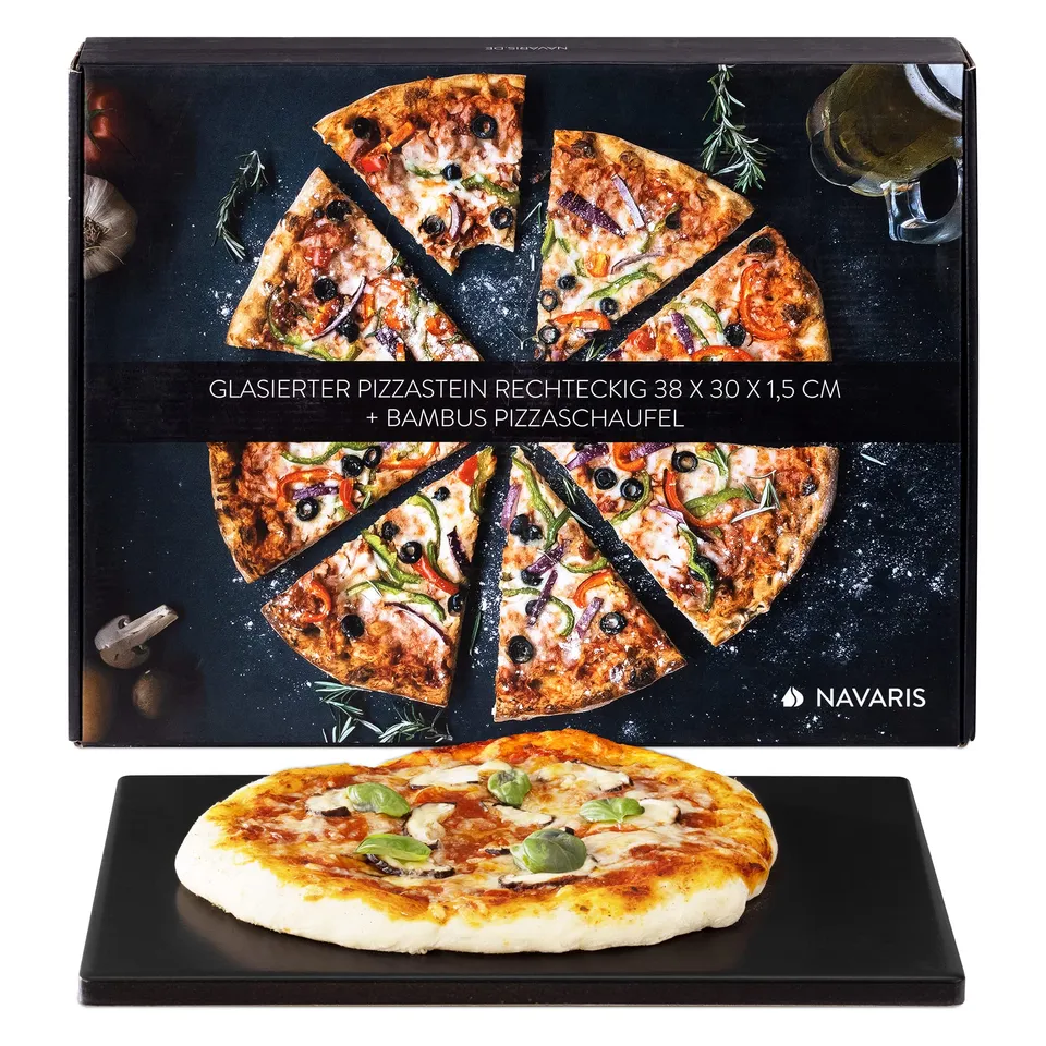 navaris-pizzastein-xl-cordierit-38x30cm-glasiert-rezeptbuch image 1