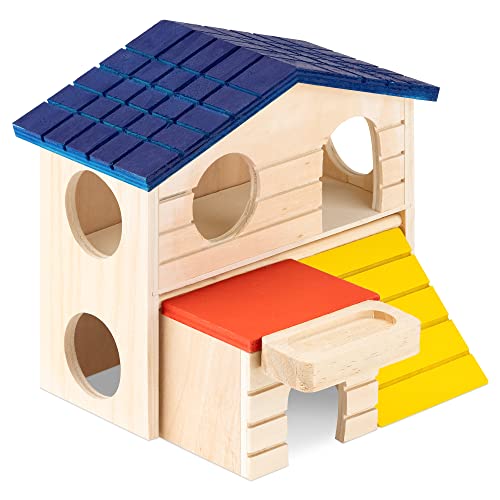navaris-living-hamsterhaus-holz-bunt-2-etagen-spielhaus image 8