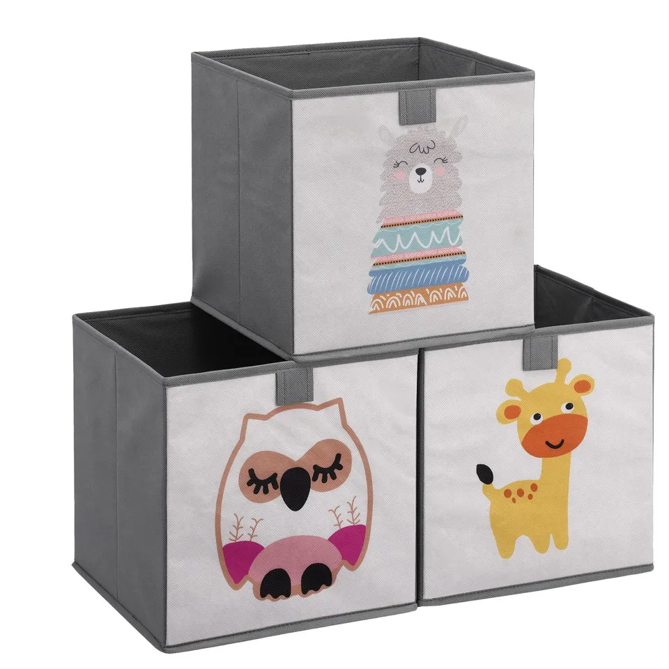 navaris-children-faltbox-28x28x28cm-3er-set-tiermotiv-boxen image 1