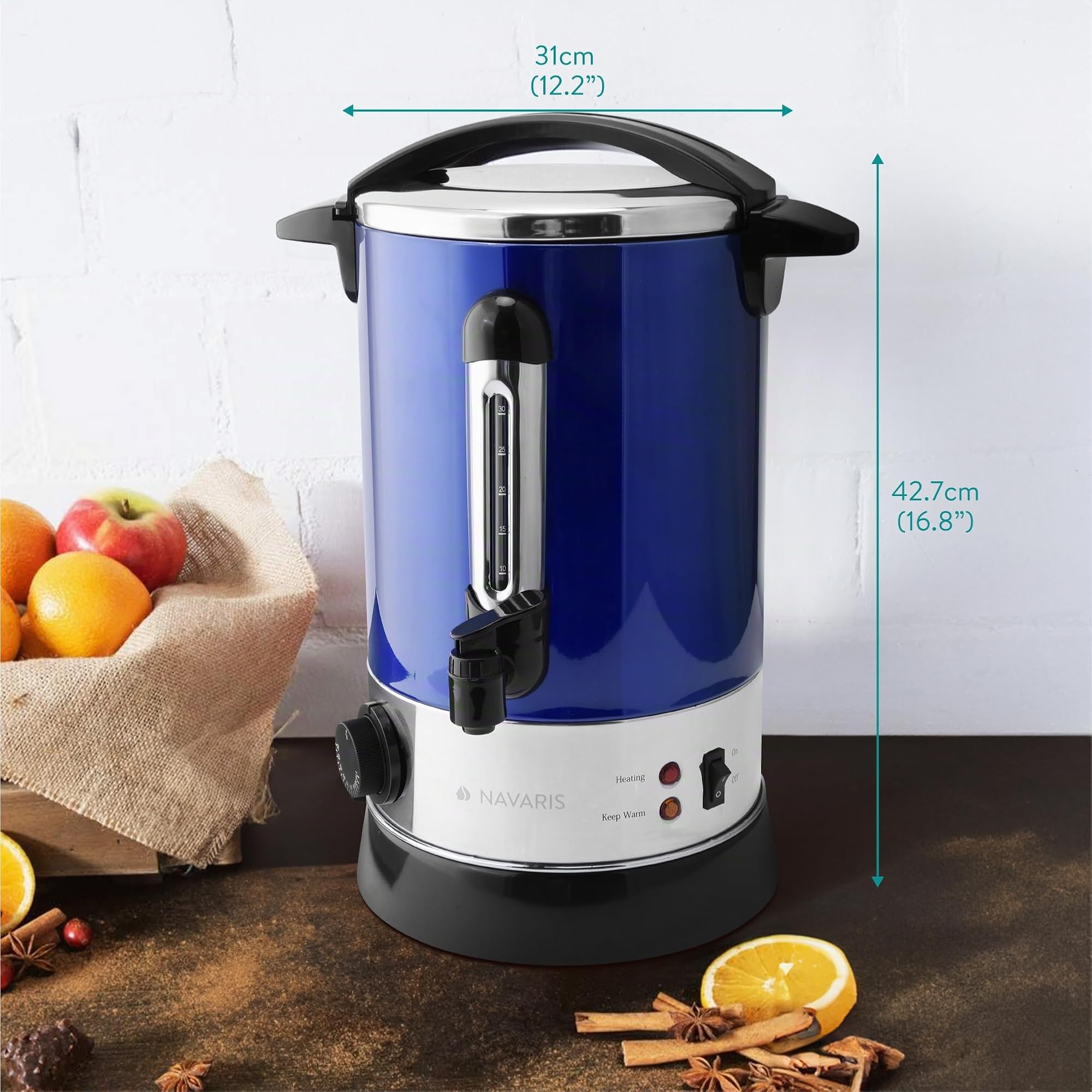 navaris-kitchen-gl-hweinkocher-6-8l-edelstahl-blau-zapfhahn image 7