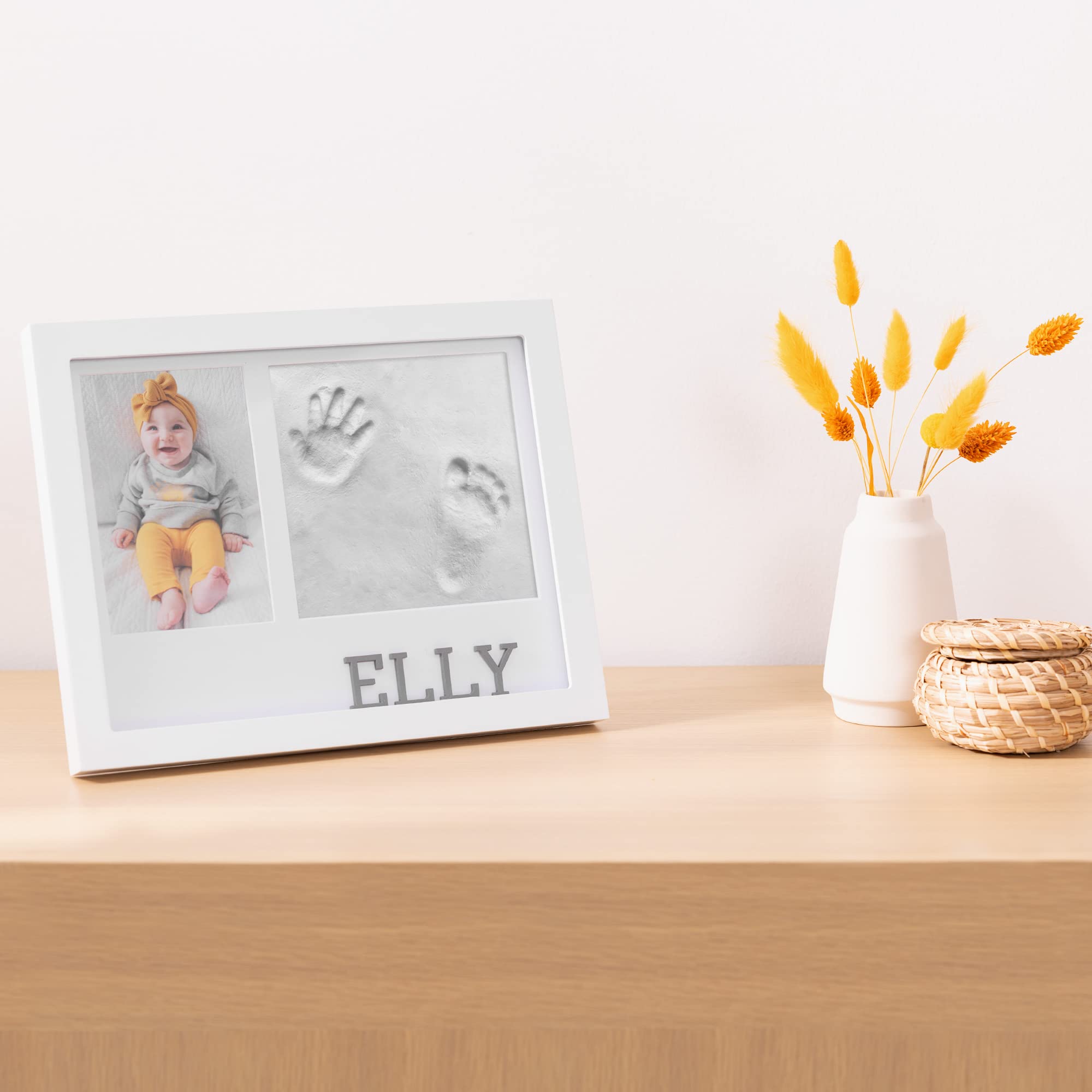 navaris-baby-bilderrahmen-mit-gipsabdruck-wei-fotorahmen image 2