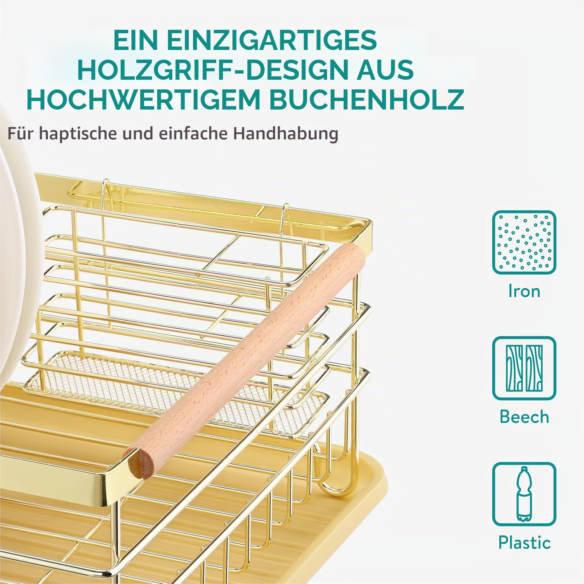 navaris-kitchen-abtropfgestell-geschirr-gold-besteckhalter image 4