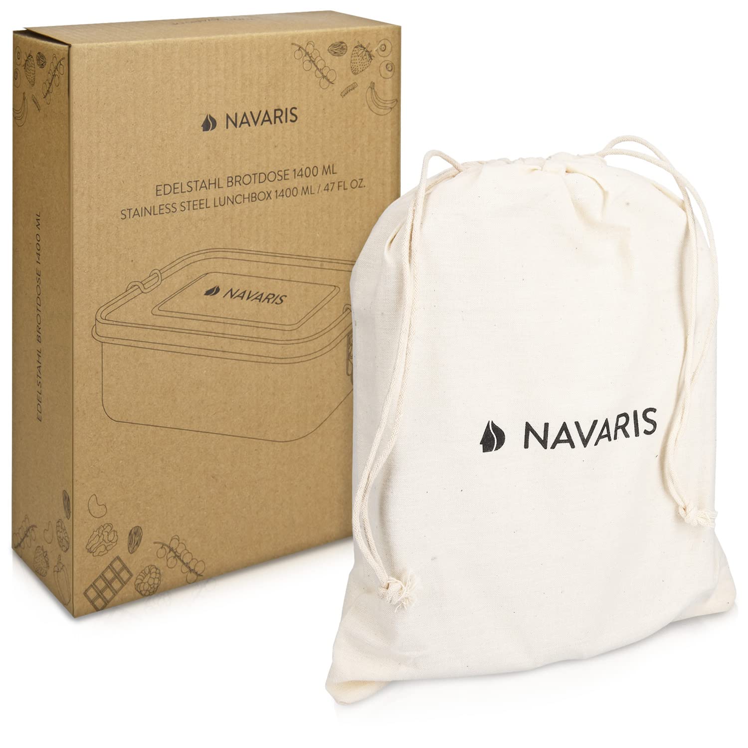 navaris-kitchen-brotdose-edelstahl-1400-ml-auslaufsicher-mit-trenner image 7