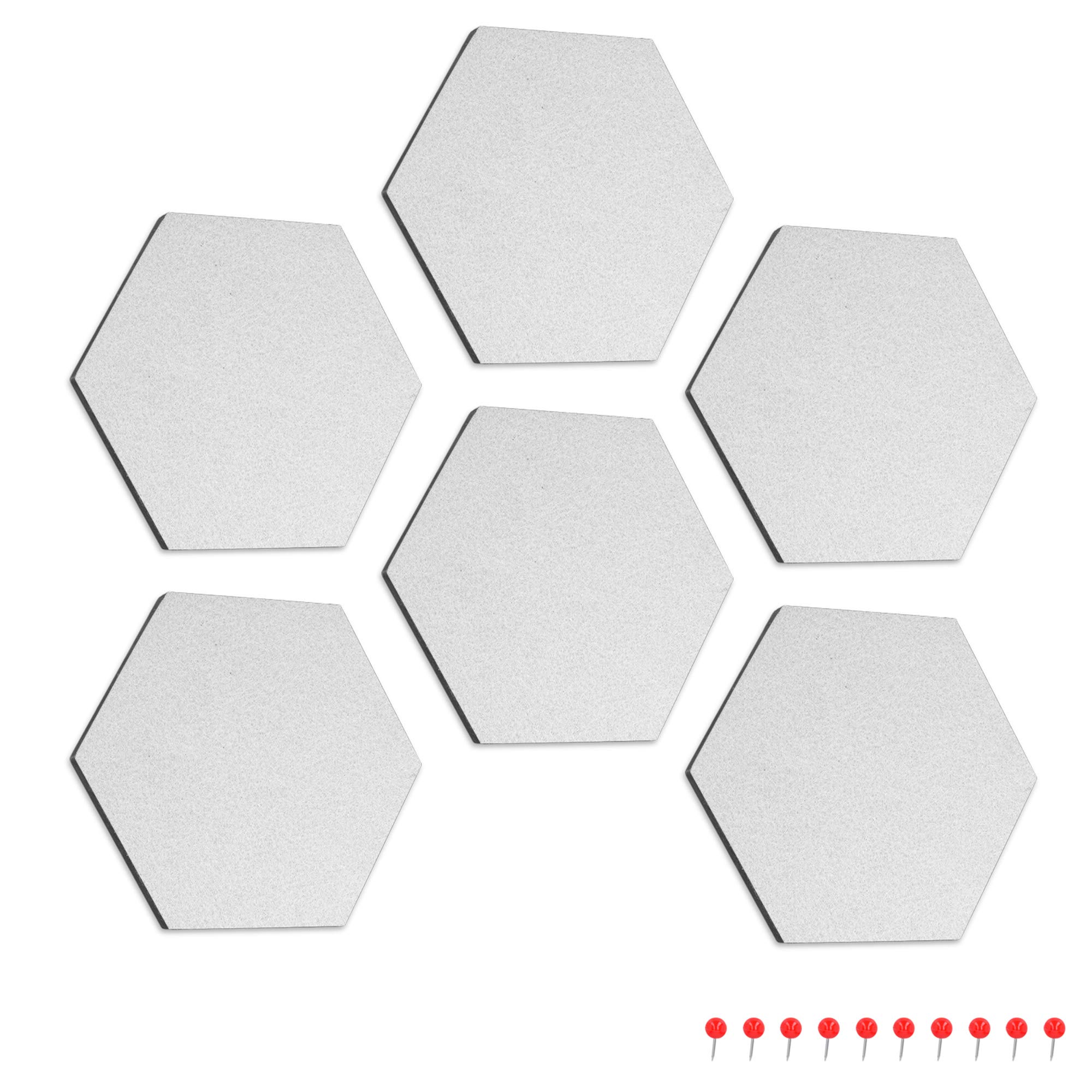 navaris-filz-memoboards-6er-set-wei-sechseckig-mit-pins image 7