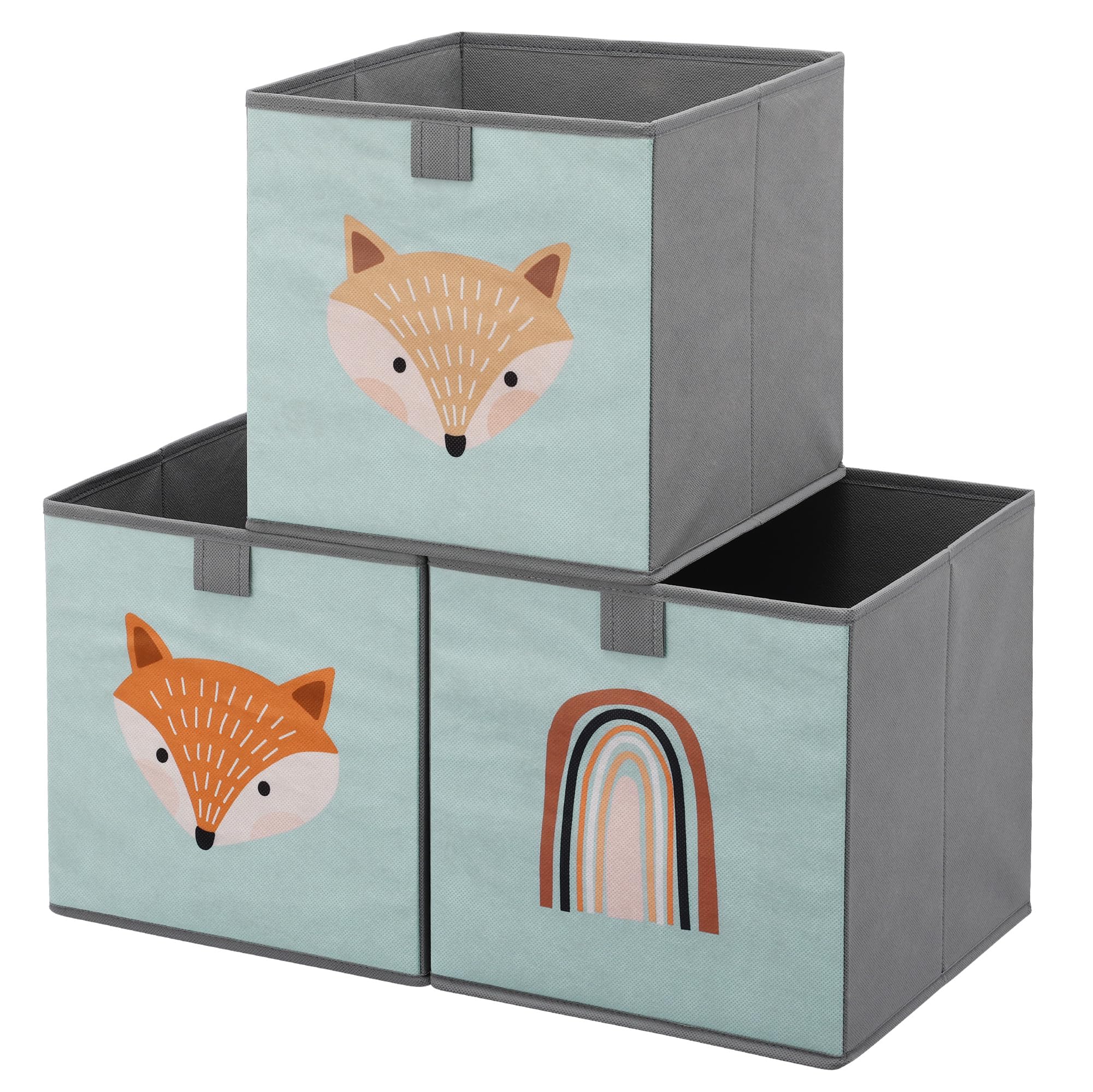 navaris-kinder-aufbewahrungsbox-3er-set-tiermotiv-28cm-faltbar image 2