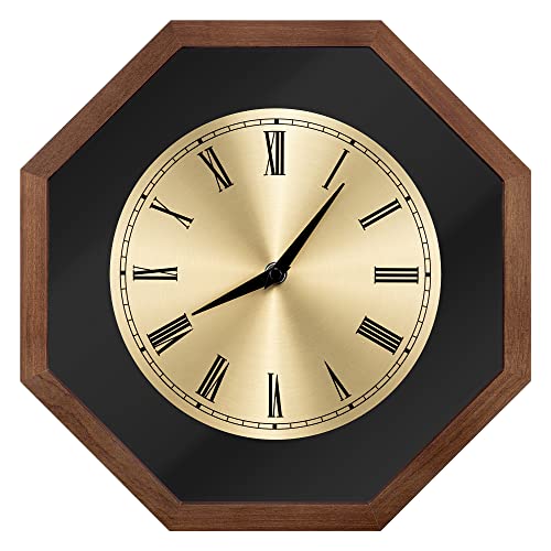 navaris-living-wanduhr-holz-achteck-30x30-dunkelbraun-analog image 8