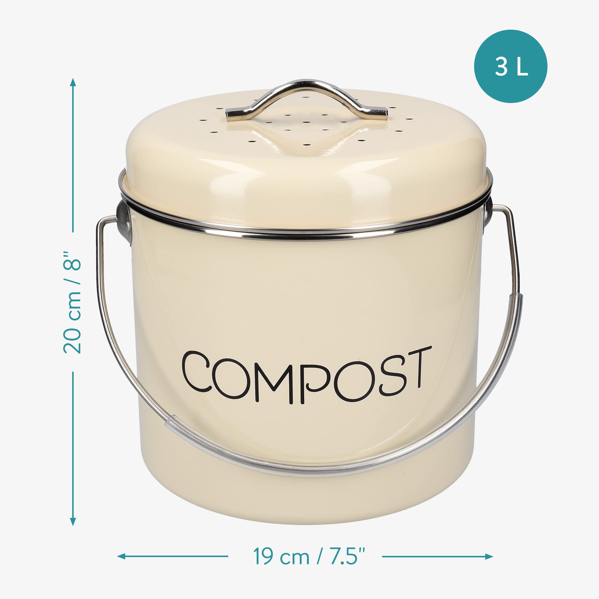 navaris-garden-komposteimer-3l-creme-mit-kohlefilter image 6