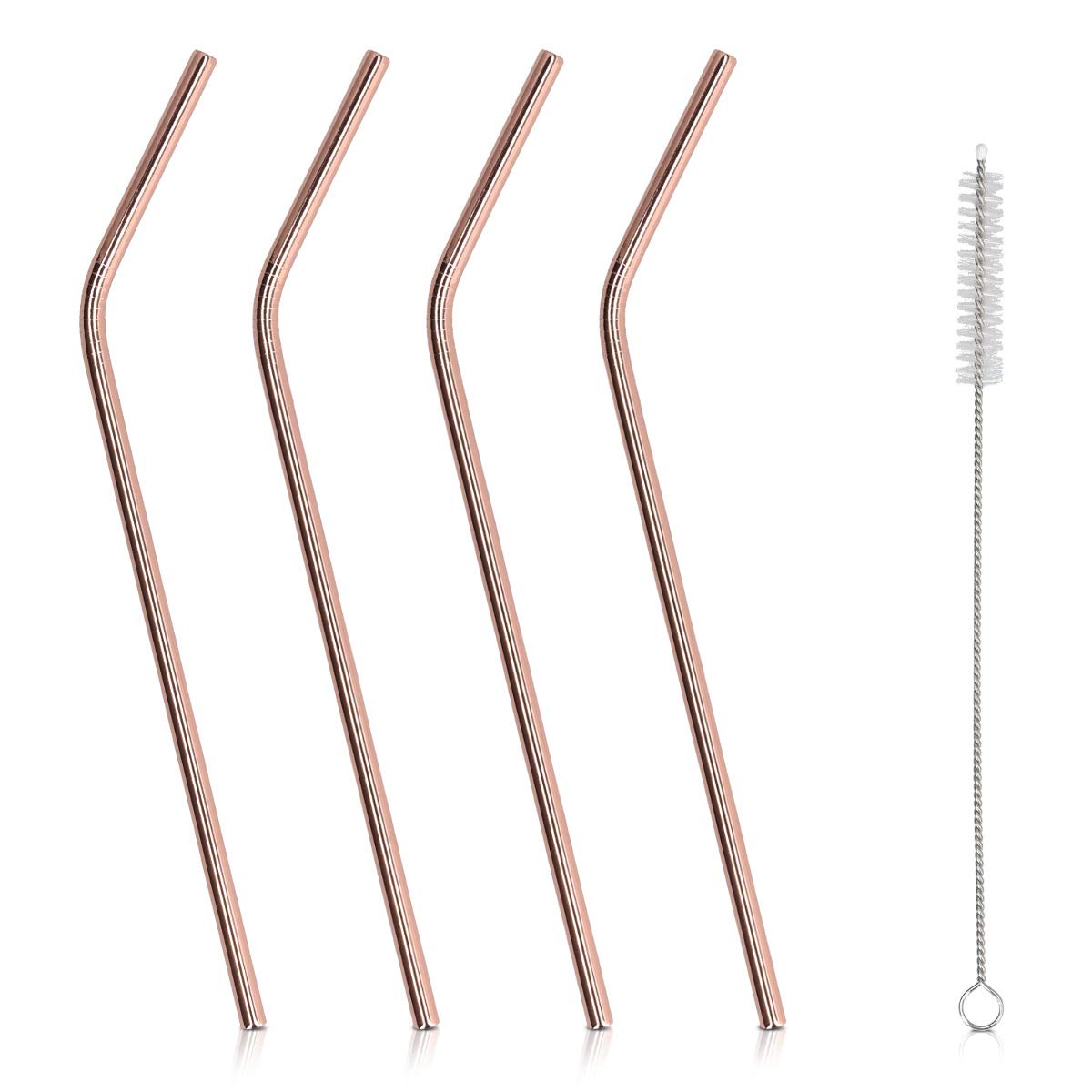 navaris-kitchen-edelstahl-trinkhalme-gebogen-ros-gold-4er-set image 1
