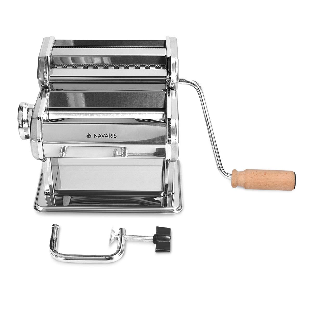 navaris-kitchen-nudelmaschine-edelstahl-holzgriff-9-stufen-spaghetti image 5