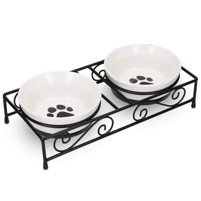 navaris-animals-futternapf-set-2-st-ck-keramik-erh-ht-schwarz image 1