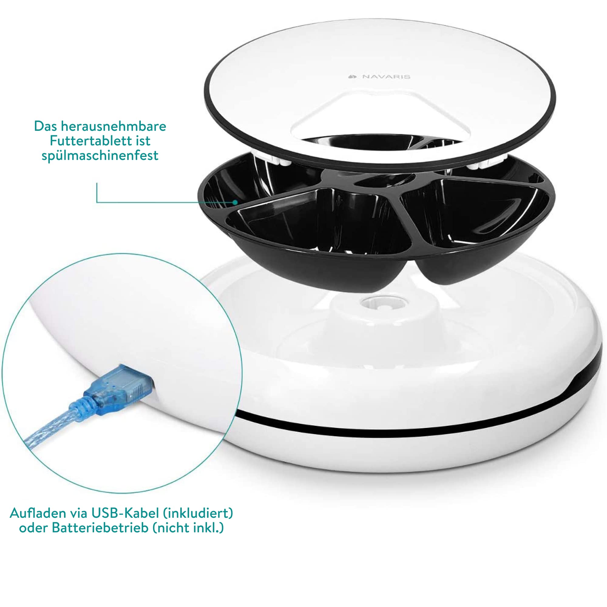 navaris-futterautomat-1-6l-timer-futterspender-katze-hund image 5