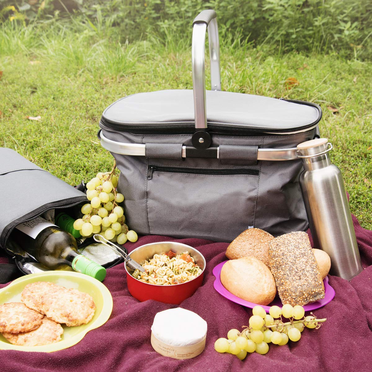navaris-kitchen-thermo-einkaufskorb-27l-faltbar-grau-isoliert image 2