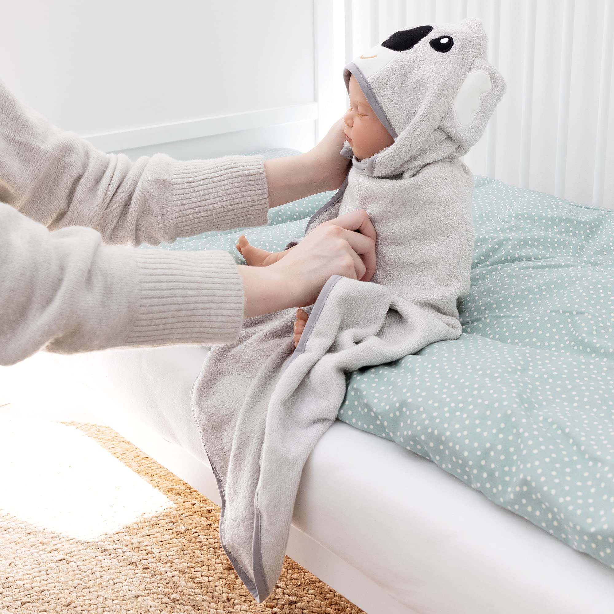 navaris-baby-handtuch-kapuze-bambus-koala-70x70-cm-set image 2
