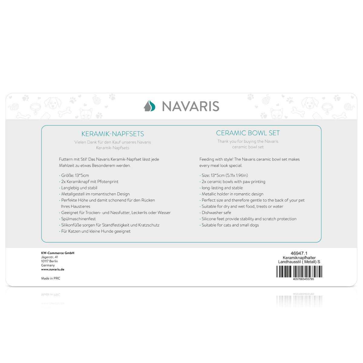 navaris-animals-futternapf-set-2-st-ck-keramik-erh-ht-schwarz image 7