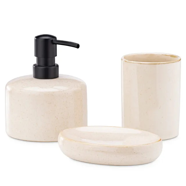 navaris-beauty-badezimmer-set-3-teilig-sandoptik-keramik image 1