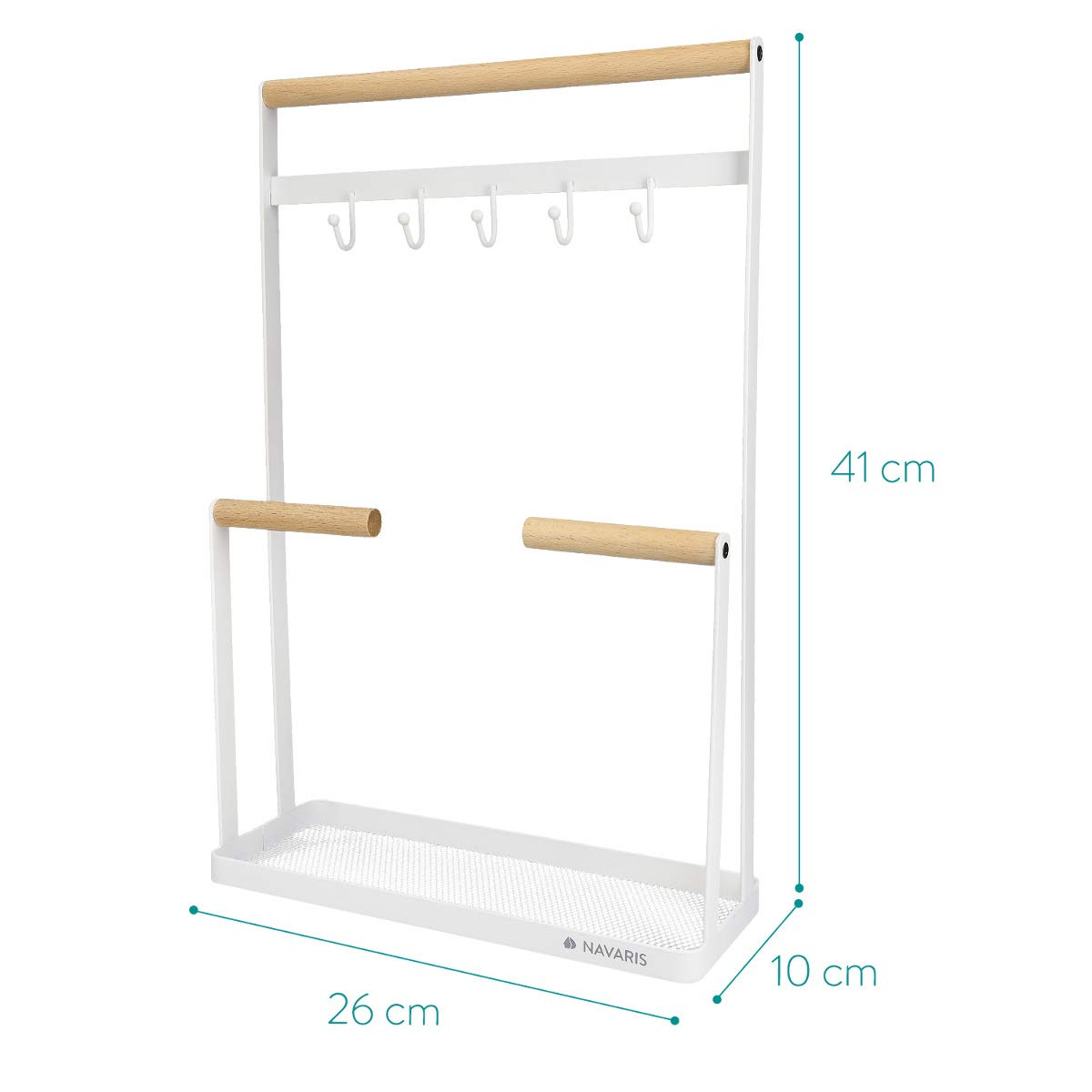 navaris-schmuckst-nder-holz-metall-kettenst-nder-41cm image 4