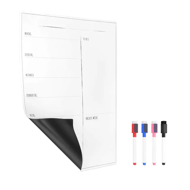 navaris-wochenplaner-magnettafel-wei-40x30-mit-markern image 1