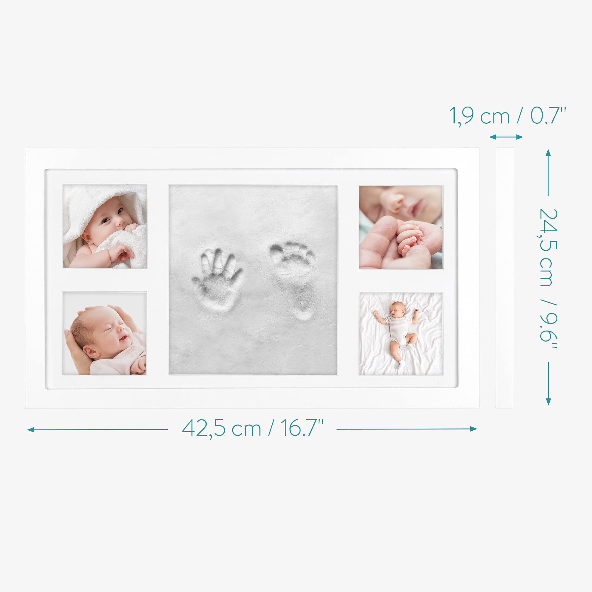 navaris-baby-bilderrahmen-mit-gipsabdruck-42-5-cm-abdruckset image 5