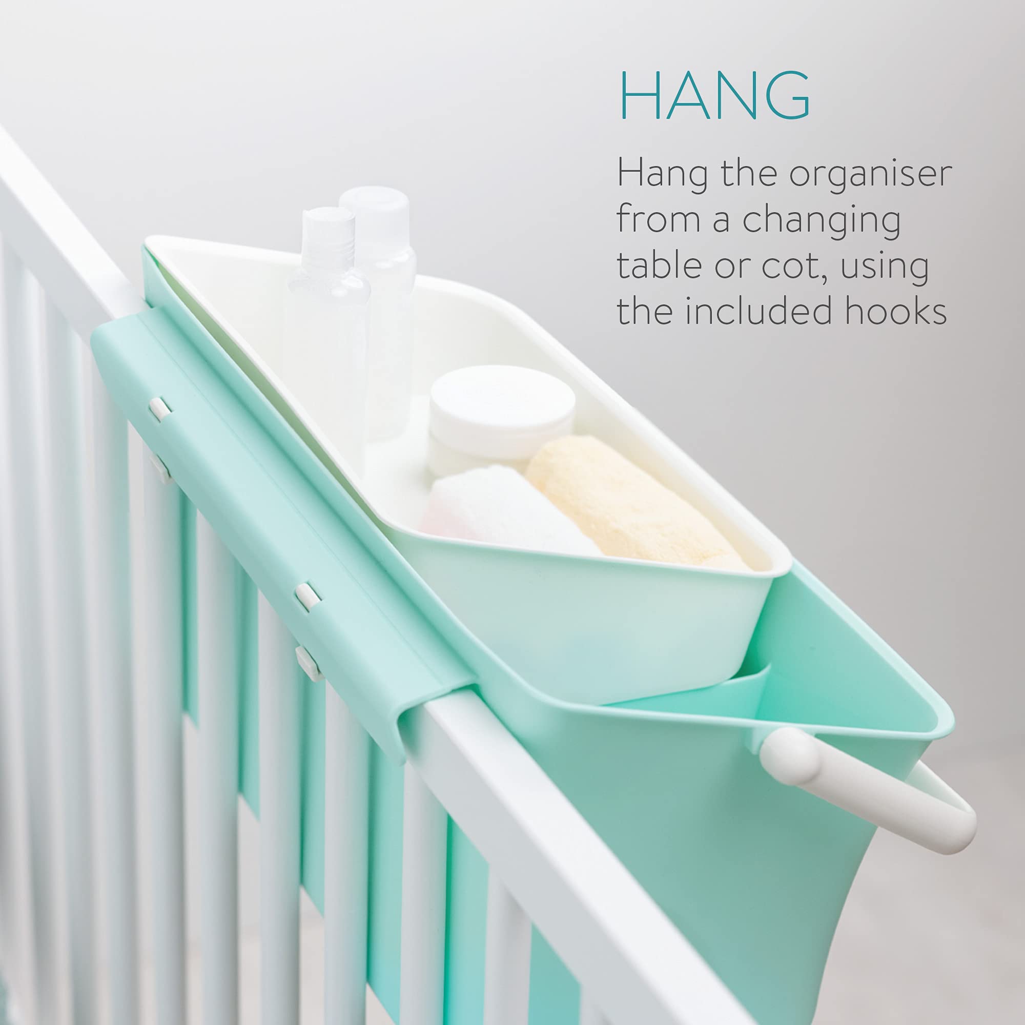 navaris-children-wickeltisch-organizer-mintgr-n-einh-ngbar image 4