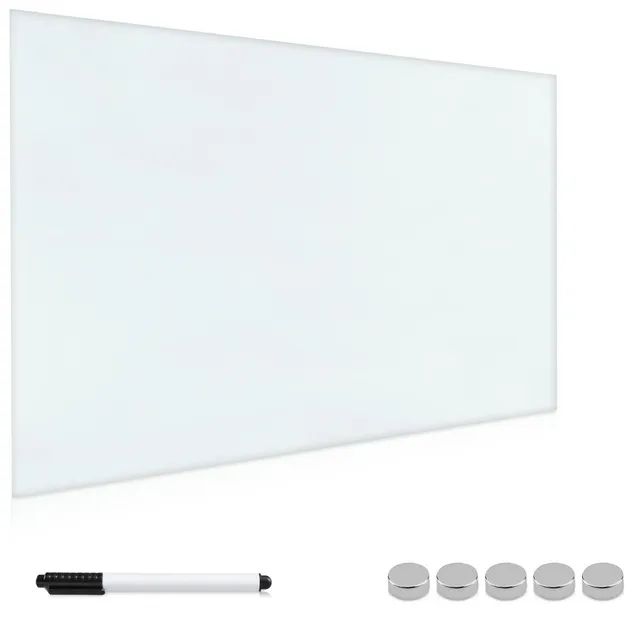 navaris-office-magnettafel-glas-60x40-cm-wei-mit-magnete-stift image 1