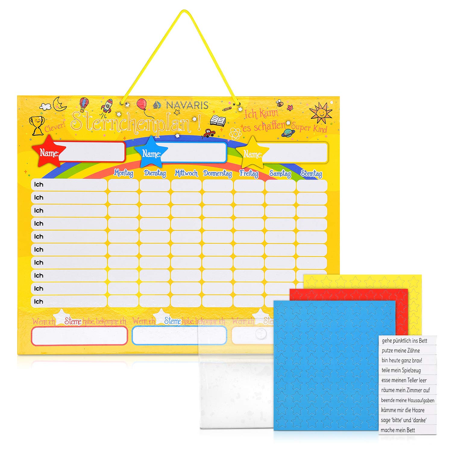 navaris-belohnungstafel-magnetisch-40x32cm-250-sterne-kinder-2 image 7