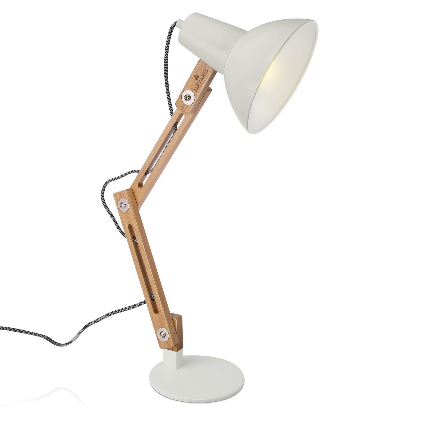 navaris-lighting-holz-schreibtischlampe-e27-hellgrau-verstellbar image 1