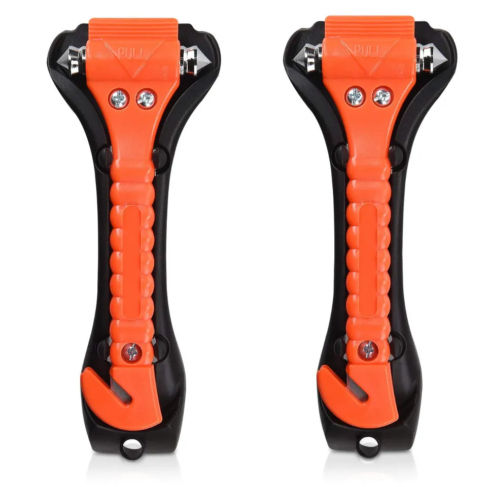 navaris-nothammer-auto-notfallhammer-2er-set-orange-gurtmesser image 1