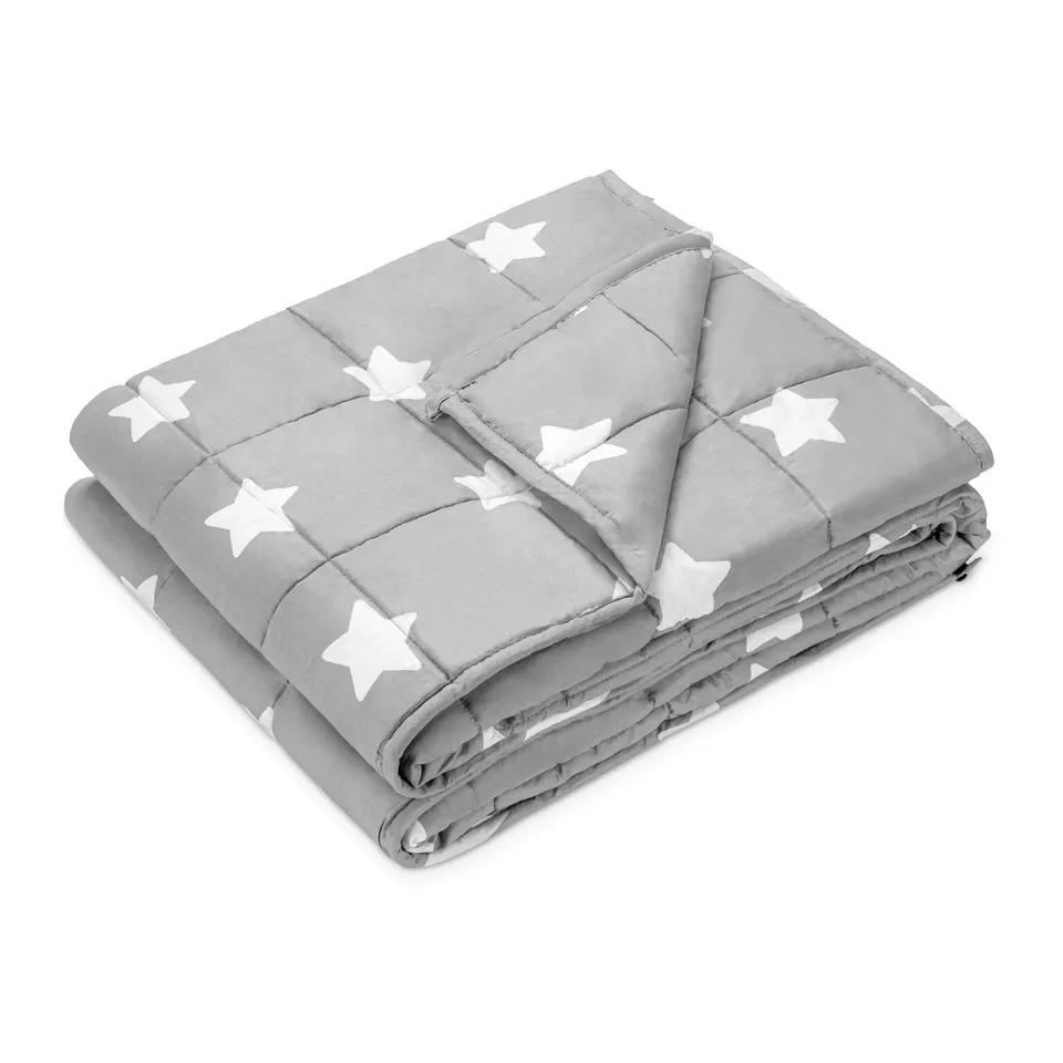navaris-living-gewichtsdecke-135x200-4-8kg-baumwolle-sterne image 1