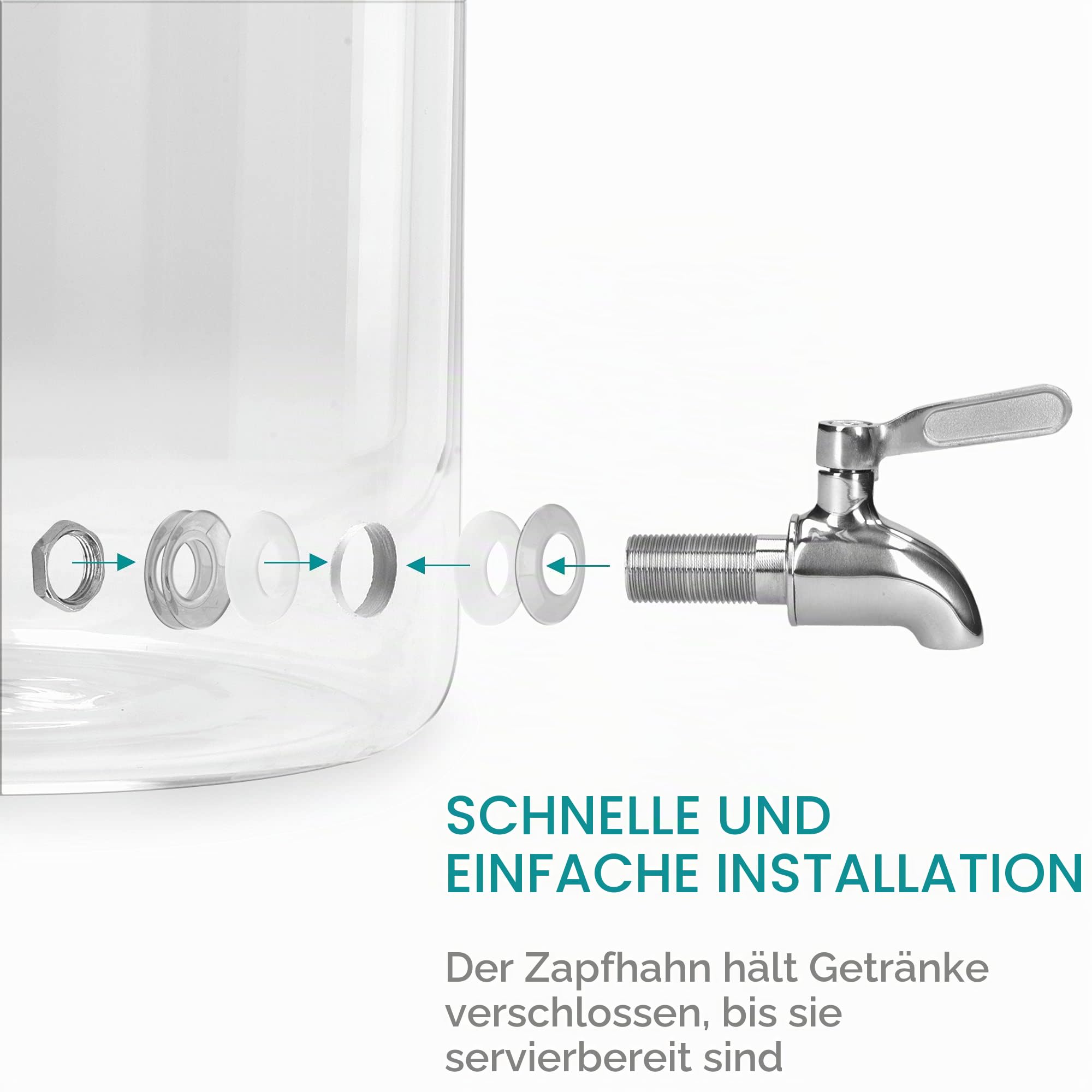 navaris-getr-nkespender-glas-5-6l-zapfhahn-kork-deckel image 4