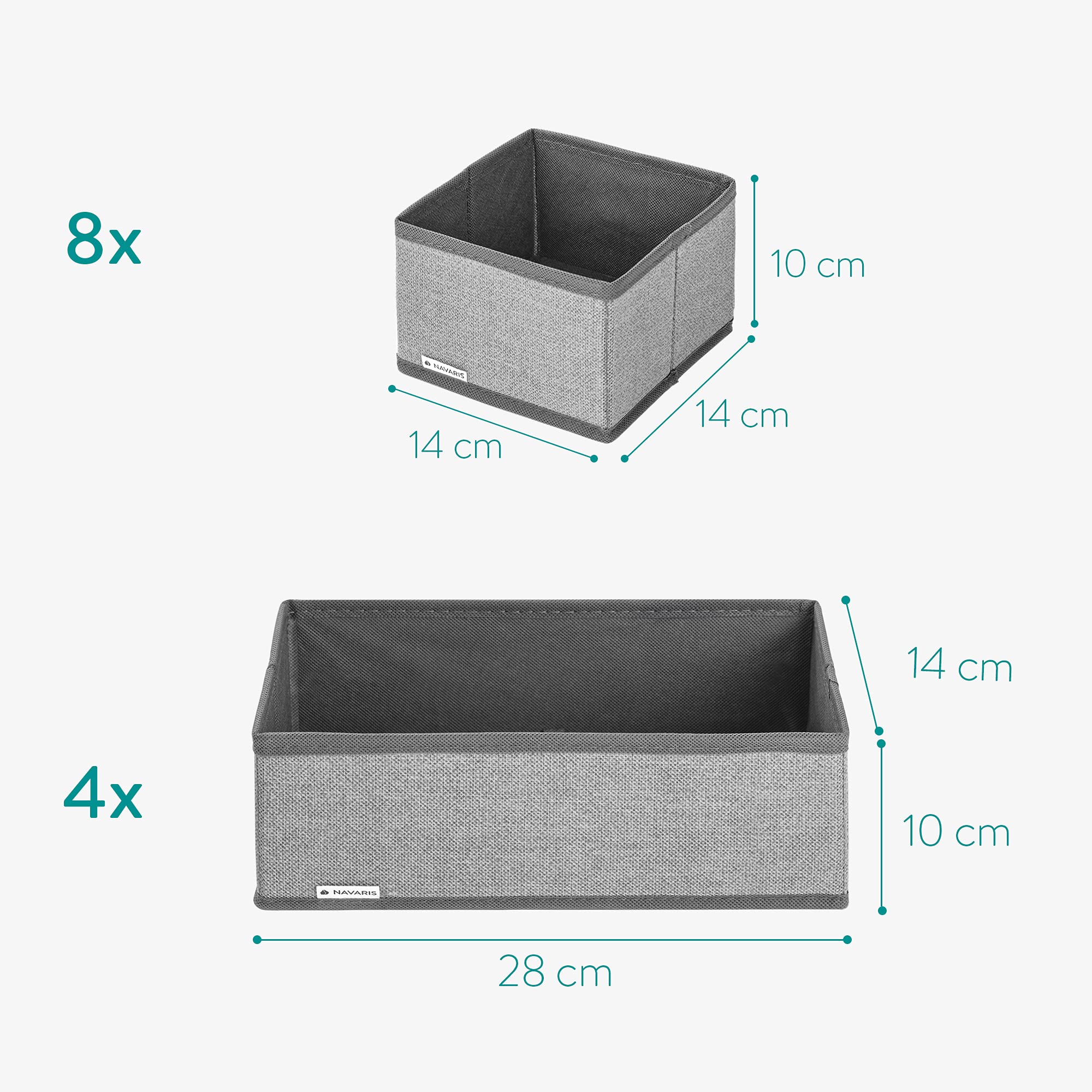 navaris-living-aufbewahrungsboxen-12er-set-grau-faltbar image 3