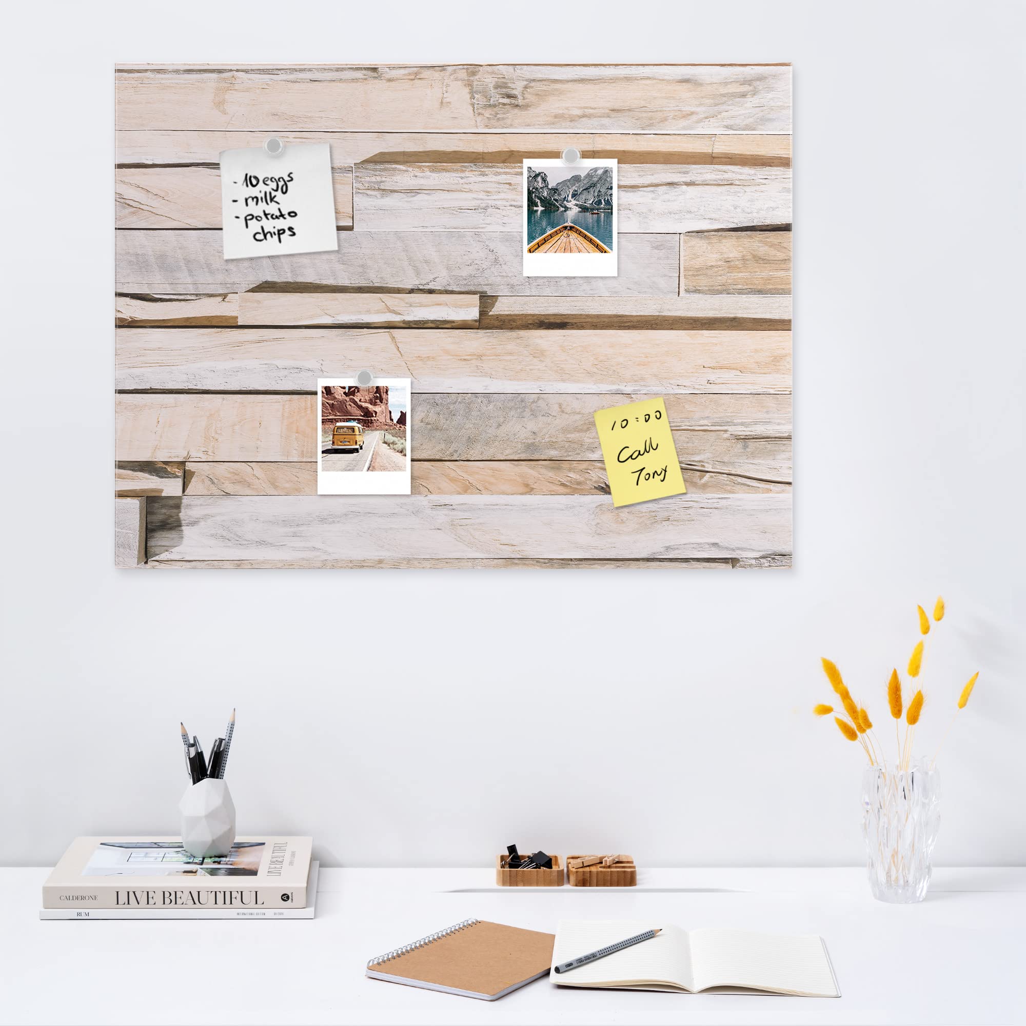 navaris-magnettafel-memoboard-33x43cm-steinwand-design image 2