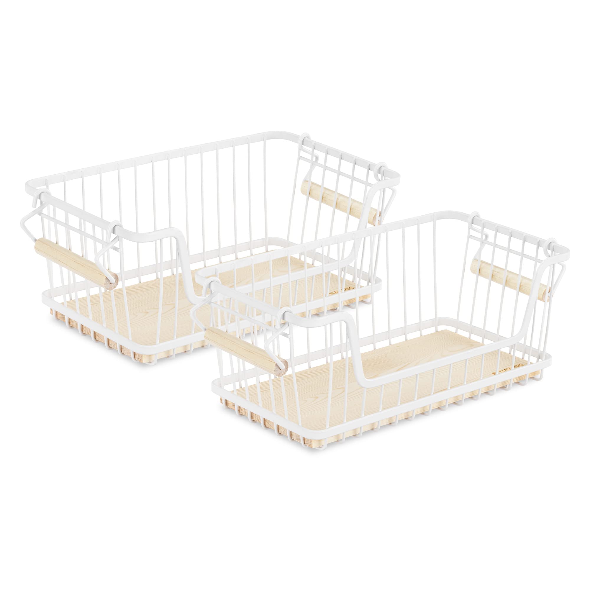 navaris-kitchen-metallk-rbe-wei-2er-set-stapelbar-31-cm image 1